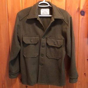 Olive Green Wool Shacket